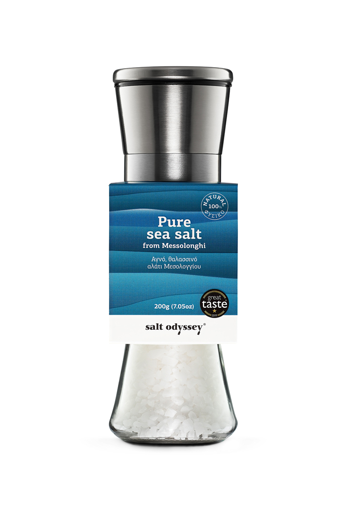 Salzmühle mit Meersalz aus Mesologgi Salt Odyssey 200g