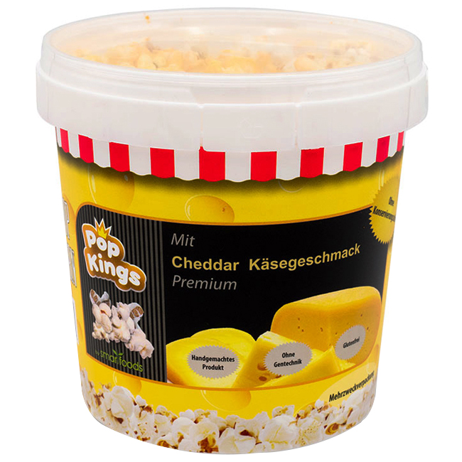 PopKings im Eimer mit Cheddar Käsegeschmack Smartfoods 50g