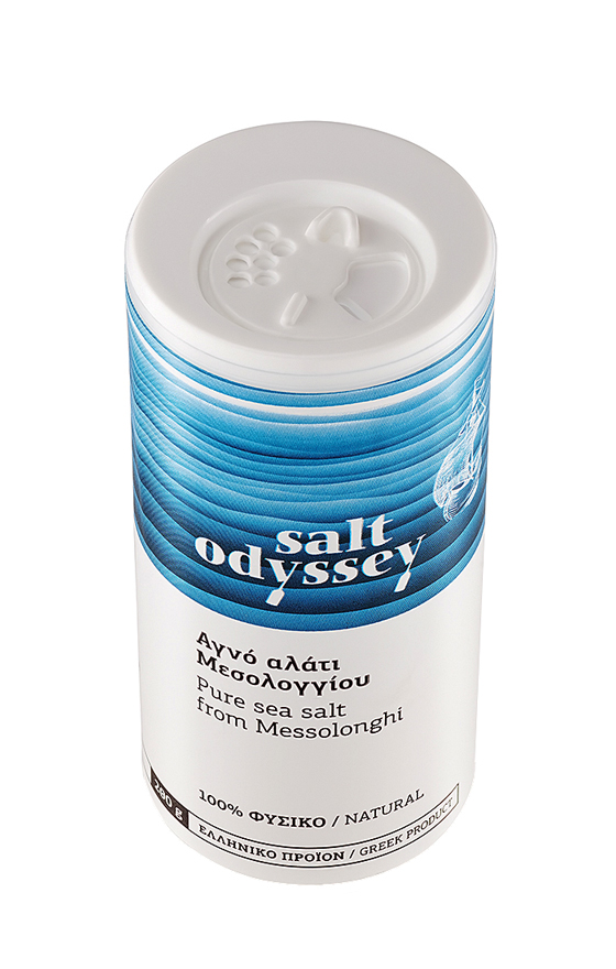 Salzstreuer mit Meersalz aus Mesologgi Salt Odyssey 280g