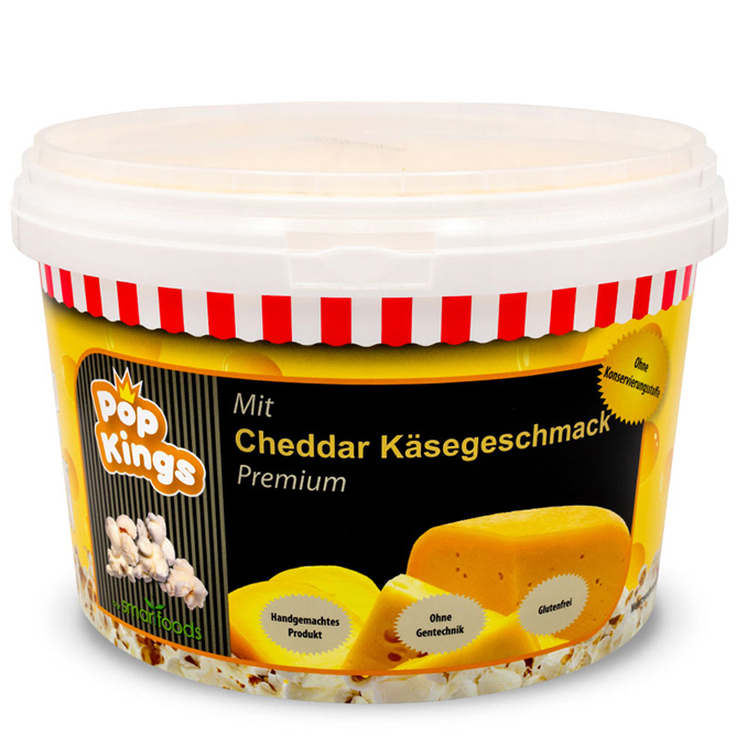 PopKings im Eimer mit Cheddar Käsegeschmack Smartfoods 200g