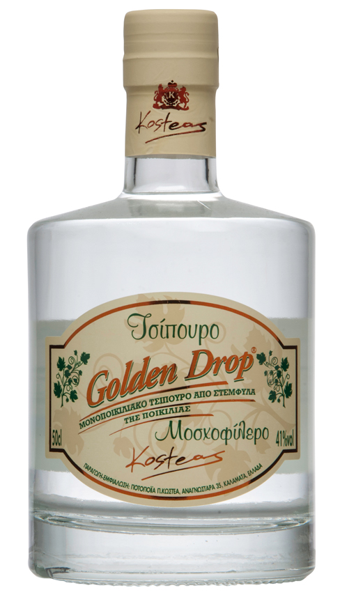 Tsipouro (Golden Drop) Moshofilero 41% Kosteas 0,5L